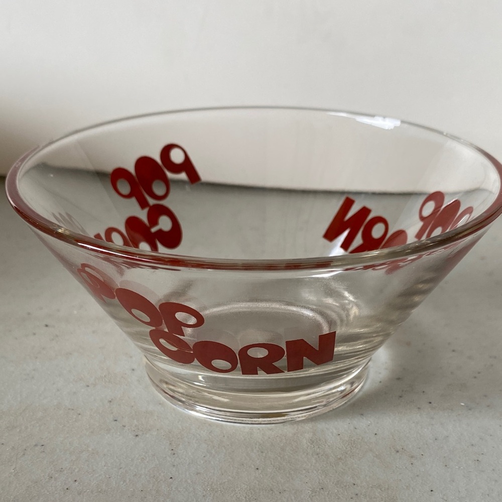 Vintage MCM Glass Popcorn Bowl 5” x 3”